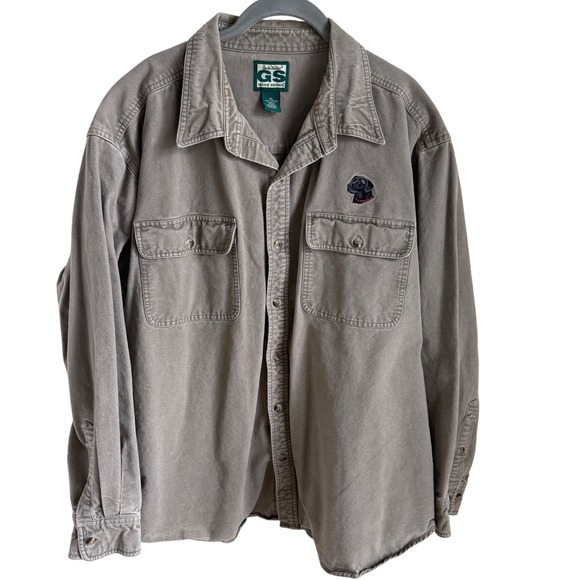 Gander Mountain Other - Gander Mountain Guide Series Canvas Shirt XL Tan Dog Embroidery Hunting Workwear